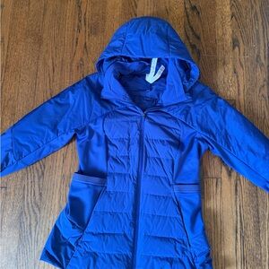 lululemon athletica Vibrant Blue Hooded Puffer Coat Athleisure